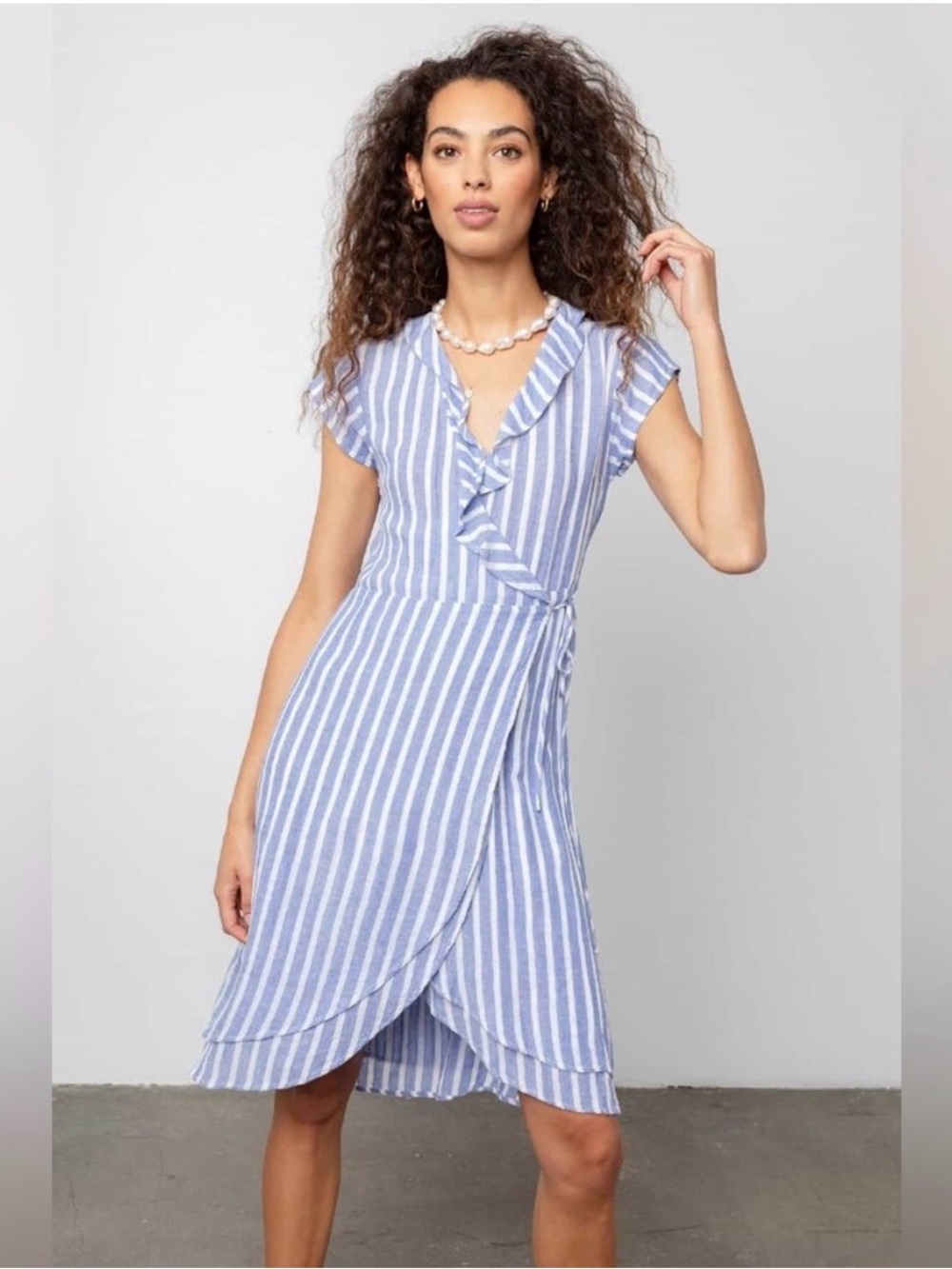 Rails NWT Louisa Blue and White Stripe Wrap Dress SZ medium